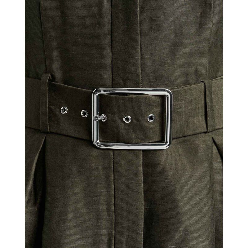 Cue Khaki Linen Blend Mini Dress image number 2